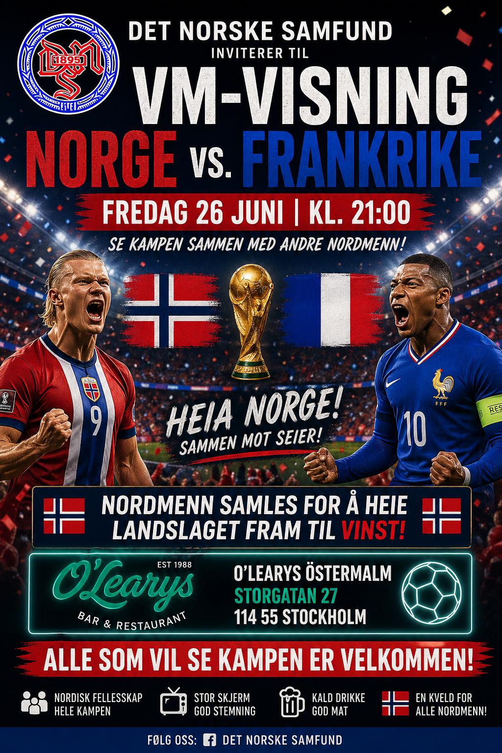 VM-visning: Norge-Frankrike